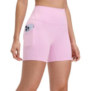 imageCRZ YOGA Butterluxe Biker Shorts Pockets 5  High Waisted Volleyball Workout Athletic Yoga WomensVita Pink