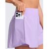 imageCRZ YOGA 2 in 1 Double Layer Running Shorts for Women 3  High Waisted for Athletic Tennis Workout with Zip PocketsLilac