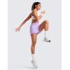 imageCRZ YOGA 2 in 1 Double Layer Running Shorts for Women 3  High Waisted for Athletic Tennis Workout with Zip PocketsLilac
