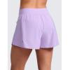 imageCRZ YOGA 2 in 1 Double Layer Running Shorts for Women 3  High Waisted for Athletic Tennis Workout with Zip PocketsLilac