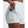 imageCRZ YOGA 2 in 1 Double Layer Running Shorts for Women 3  High Waisted for Athletic Tennis Workout with Zip PocketsOcean Air