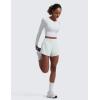 imageCRZ YOGA 2 in 1 Double Layer Running Shorts for Women 3  High Waisted for Athletic Tennis Workout with Zip PocketsOcean Air