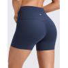imageCRZ YOGA Butterluxe No Front Seam Biker Shorts 4  High Waisted Lounge Pilates Workout Athletic Womens Buttery SoftClub Blue