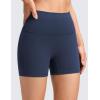 imageCRZ YOGA Butterluxe No Front Seam Biker Shorts 4  High Waisted Lounge Pilates Workout Athletic Womens Buttery SoftClub Blue