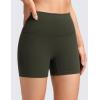 imageCRZ YOGA Butterluxe No Front Seam Biker Shorts 4  High Waisted Lounge Pilates Workout Athletic Womens Buttery SoftOlive Green