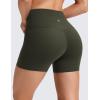 imageCRZ YOGA Butterluxe No Front Seam Biker Shorts 4  High Waisted Lounge Pilates Workout Athletic Womens Buttery SoftOlive Green