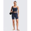 imageCRZ YOGA Butterluxe No Front Seam Biker Shorts 6  High Waisted Lounge Pilates Workout Athletic Womens Buttery SoftClub Blue