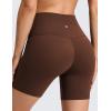 imageCRZ YOGA Butterluxe No Front Seam Biker Shorts 6  High Waisted Lounge Pilates Workout Athletic Womens Buttery SoftLava Brown