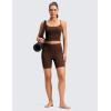 imageCRZ YOGA Butterluxe No Front Seam Biker Shorts 6  High Waisted Lounge Pilates Workout Athletic Womens Buttery SoftLava Brown
