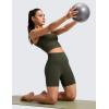 imageCRZ YOGA Butterluxe No Front Seam Biker Shorts 6  High Waisted Lounge Pilates Workout Athletic Womens Buttery SoftOlive Green
