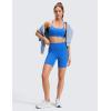 imageCRZ YOGA Butterluxe No Front Seam Biker Shorts 6  High Waisted Lounge Pilates Workout Athletic Womens Buttery SoftSparkle Blue