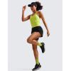 imageCRZ YOGA Dolphin Athletic Shorts for Women 5  Mid Waisted Quick Dry for Running Workout Gym Track with Zip PocketBlack