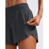 imageCRZ YOGA Dolphin Athletic Shorts for Women 5  Mid Waisted Quick Dry for Running Workout Gym Track with Zip PocketGraphite Grey