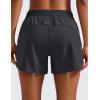 imageCRZ YOGA Dolphin Athletic Shorts for Women 5  Mid Waisted Quick Dry for Running Workout Gym Track with Zip PocketGraphite Grey