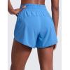 imageCRZ YOGA Dolphin Athletic Shorts for Women 5  Mid Waisted Quick Dry for Running Workout Gym Track with Zip PocketParty Blue