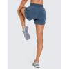 imageCRZ YOGA Dolphin Athletic Shorts for Women 5  Mid Waisted Quick Dry for Running Workout Gym Track with Zip PocketStelindigo Blue