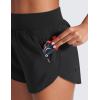 imageCRZ YOGA Dolphin Flat Waist Athletic Shorts for Women 3  High Rise Quick Dry for Running Workout Gym Track with Zip PocketsBlack