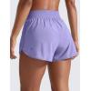 imageCRZ YOGA Dolphin Flat Waist Athletic Shorts for Women 3  High Rise Quick Dry for Running Workout Gym Track with Zip PocketsDark Lavender Purple