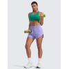 imageCRZ YOGA Dolphin Flat Waist Athletic Shorts for Women 3  High Rise Quick Dry for Running Workout Gym Track with Zip PocketsDark Lavender Purple