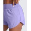 imageCRZ YOGA Dolphin Flat Waist Athletic Shorts for Women 3  High Rise Quick Dry for Running Workout Gym Track with Zip PocketsDark Lavender Purple