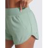 imageCRZ YOGA Dolphin Flat Waist Athletic Shorts for Women 3  High Rise Quick Dry for Running Workout Gym Track with Zip PocketsGreen Palm Court