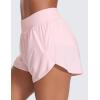 imageCRZ YOGA Dolphin Flat Waist Athletic Shorts for Women 3  High Rise Quick Dry for Running Workout Gym Track with Zip PocketsStrawberry Pink