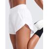 imageCRZ YOGA Dolphin Flat Waist Athletic Shorts for Women 3  High Rise Quick Dry for Running Workout Gym Track with Zip PocketsWhite