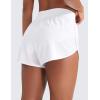 imageCRZ YOGA Dolphin Flat Waist Athletic Shorts for Women 3  High Rise Quick Dry for Running Workout Gym Track with Zip PocketsWhite