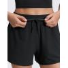 imageCRZ YOGA Drapey 2 in 1 Athletic Shorts for Women  High Waisted V Slit Casual Tennis Running with PocketsBlack