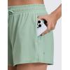 imageCRZ YOGA Drapey 2 in 1 Athletic Shorts for Women  High Waisted V Slit Casual Tennis Running with PocketsGreen Palm Court