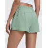 imageCRZ YOGA Drapey 2 in 1 Athletic Shorts for Women  High Waisted V Slit Casual Tennis Running with PocketsGreen Palm Court