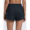 imageCRZ YOGA Drapey 2 in 1 Athletic Shorts for Women  High Waisted V Slit Casual Tennis Running with PocketsTrue Navy