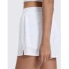 imageCRZ YOGA Drapey 2 in 1 Athletic Shorts for Women  High Waisted V Slit Casual Tennis Running with PocketsWhite