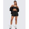 imageCRZ YOGA Lightweight Casual Shorts for Women 35  High Waisted Linerless for Athletic Lounge Hiking with Zip PocketsBlack