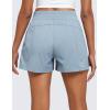 imageCRZ YOGA Lightweight Casual Shorts for Women 35  High Waisted Linerless for Athletic Lounge Hiking with Zip PocketsCambric Blue
