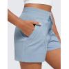 imageCRZ YOGA Lightweight Casual Shorts for Women 35  High Waisted Linerless for Athletic Lounge Hiking with Zip PocketsCambric Blue
