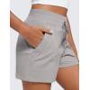imageCRZ YOGA Lightweight Casual Shorts for Women 35  High Waisted Linerless for Athletic Lounge Hiking with Zip PocketsDark Chrome