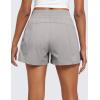 imageCRZ YOGA Lightweight Casual Shorts for Women 35  High Waisted Linerless for Athletic Lounge Hiking with Zip PocketsDark Chrome