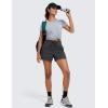 imageCRZ YOGA Lightweight Casual Shorts for Women 35  High Waisted Linerless for Athletic Lounge Hiking with Zip PocketsInk Gray