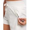 imageCRZ YOGA Lightweight Casual Shorts for Women 35  High Waisted Linerless for Athletic Lounge Hiking with Zip PocketsMilky White Bone