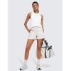 imageCRZ YOGA Lightweight Casual Shorts for Women 35  High Waisted Linerless for Athletic Lounge Hiking with Zip PocketsMilky White Bone