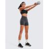 imageCRZ YOGA Naked Feeling Biker Shorts 4  High Waist Yoga Workout Running Gym Spandex WomensMysterious Grey