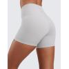 imageCRZ YOGA Naked Feeling Biker Shorts 4  High Waist Yoga Workout Running Gym Spandex WomensPlatinum Grey