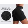 imageCRZ YOGA Secretsculpt Butterlift Biker Shorts Pockets 5  No Front Seam Womens High Waist Workout Booty Scrunch ButtBlack