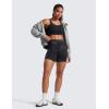 imageCRZ YOGA Secretsculpt Butterlift Biker Shorts Pockets 5  No Front Seam Womens High Waist Workout Booty Scrunch ButtBlack Tie Dye Flowers