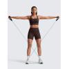 imageCRZ YOGA Secretsculpt Butterlift Biker Shorts Pockets 5  No Front Seam Womens High Waist Workout Booty Scrunch ButtHot Fudge Brown