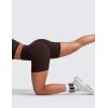 imageCRZ YOGA Secretsculpt Butterlift Biker Shorts Pockets 5  No Front Seam Womens High Waist Workout Booty Scrunch ButtHot Fudge Brown