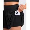 imageCRZ YOGA Softretch 2 in 1 Flowy Shorts for Women  High Waisted Causal Yoga Lounge Workout with PocketsBlack