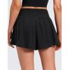 imageCRZ YOGA Softretch 2 in 1 Flowy Shorts for Women  High Waisted Causal Yoga Lounge Workout with PocketsBlack