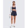 imageCRZ YOGA Softretch 2 in 1 Flowy Shorts for Women  High Waisted Causal Yoga Lounge Workout with PocketsClub Blue
